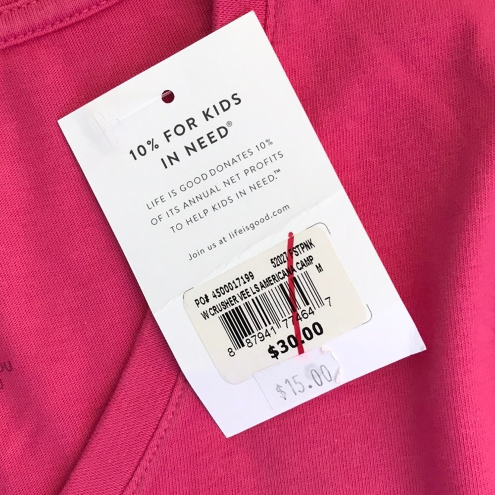 Beautiful "Life Is Good" Camper Pink Long Sleeve Top M - Picture 4 of 9